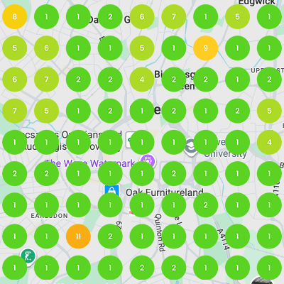 Google Maps geo-grid after: Landscaping Solihull
