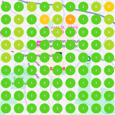 Google Maps geo-grid after: Security company Wolverhampton